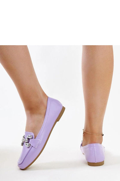   Fioletowe mokasyny z cyrkonową klamerką Mali - Solea 