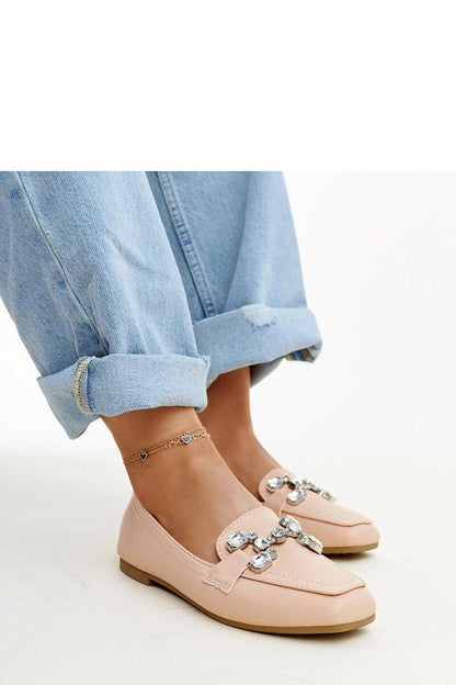   Beżowe mokasyny z cyrkonową klamerką Mali - Solea 