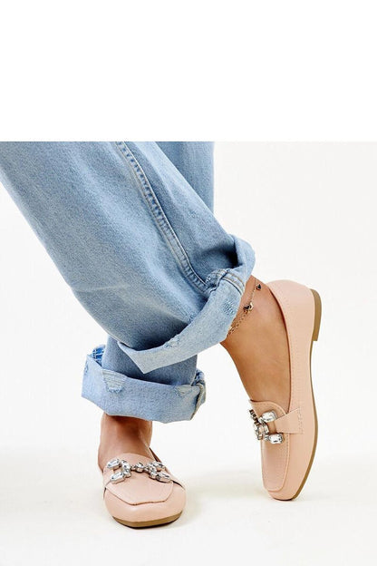   Beżowe mokasyny z cyrkonową klamerką Mali - Solea 