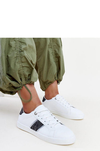   Biało-czarne sneakersy z ozdobnym paskiem Grada - Solea 