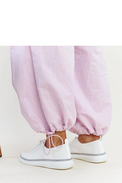   Biało-szare ażurowe tenisówki Biserka - Solea 