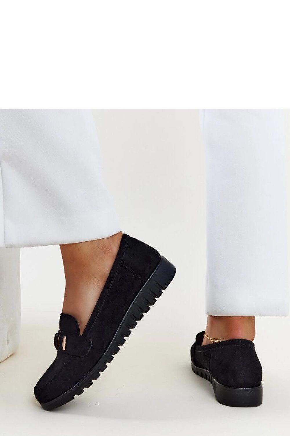   Czarne mokasyny z ozdobnym paskiem Marlisa - Solea 