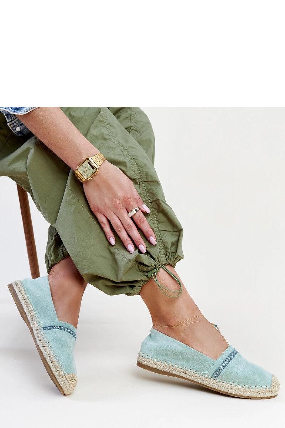   Zielone espadryle z cyrkoniami Abia - Solea 