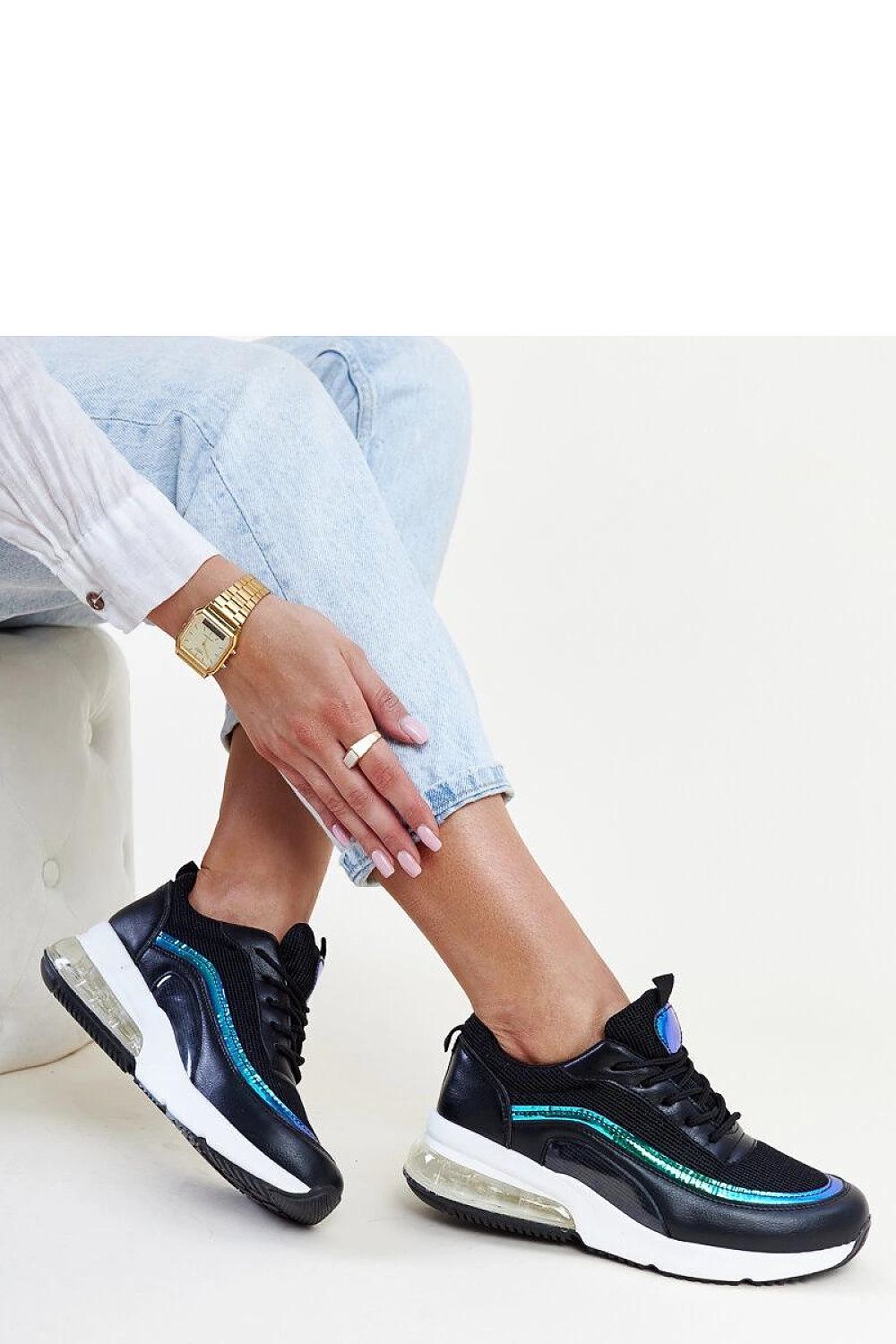   Czarne sneakersy z hologramem Jelka - Solea 