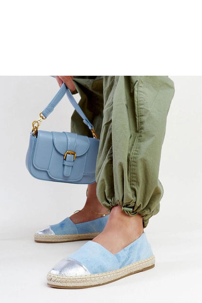   Niebiesko-srebrne błyszczące espadryle Surana - Solea 