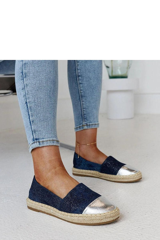   Granatowo-srebrne błyszczące espadryle Surana - Solea 