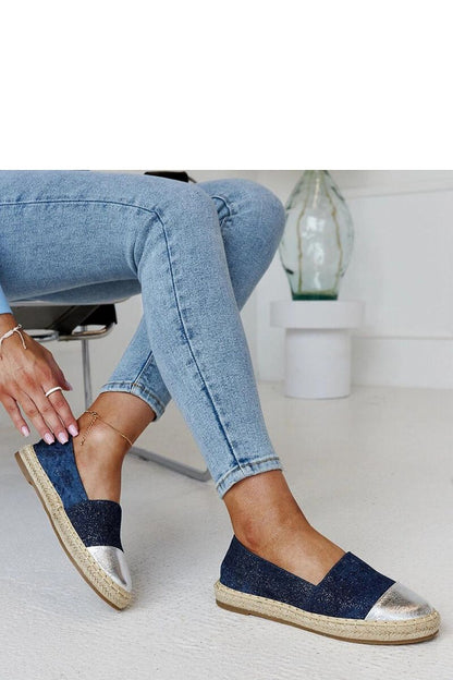   Granatowo-srebrne błyszczące espadryle Surana - Solea 