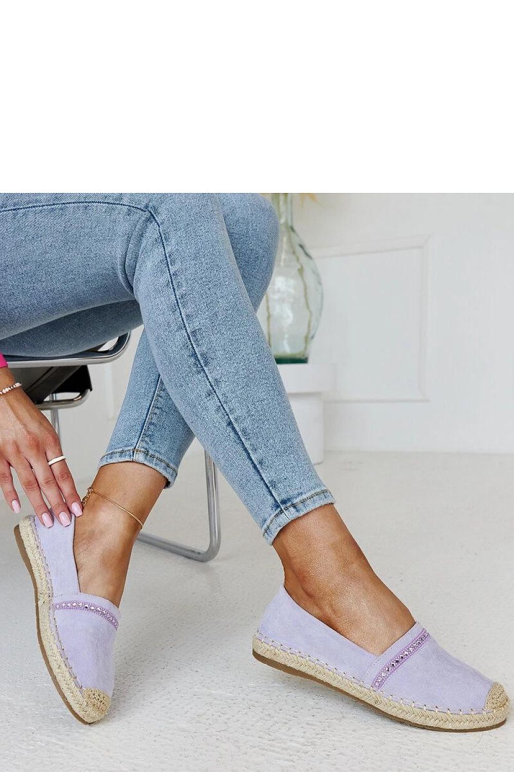   Fioletowe espadryle z cyrkoniami Abia - Solea 