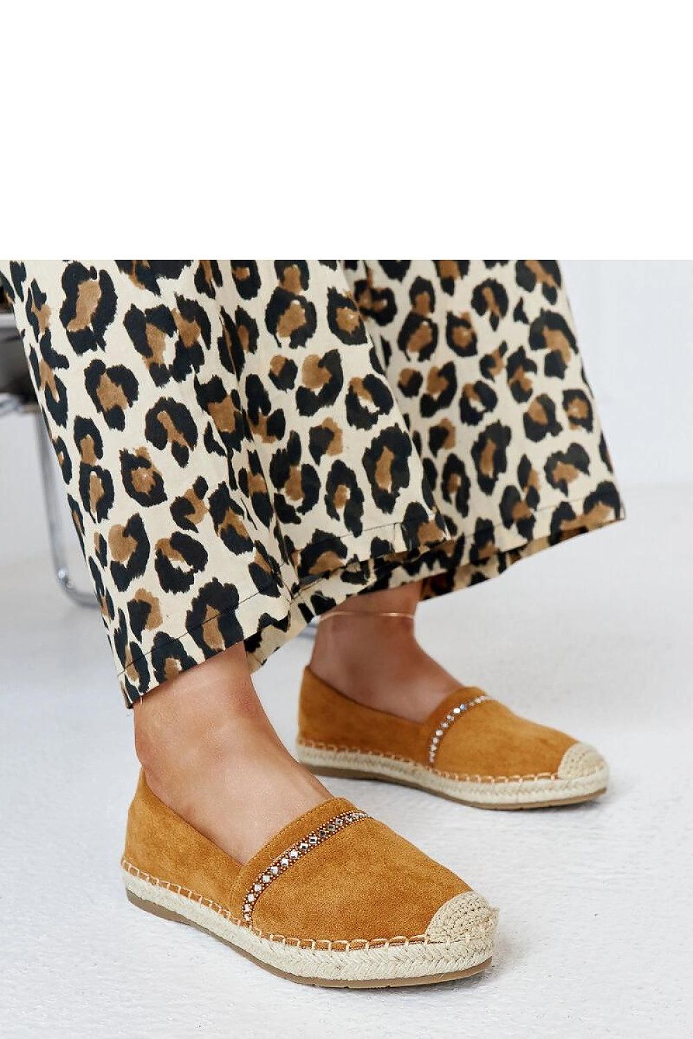   Brązowe espadryle z cyrkoniami Abia - Solea 