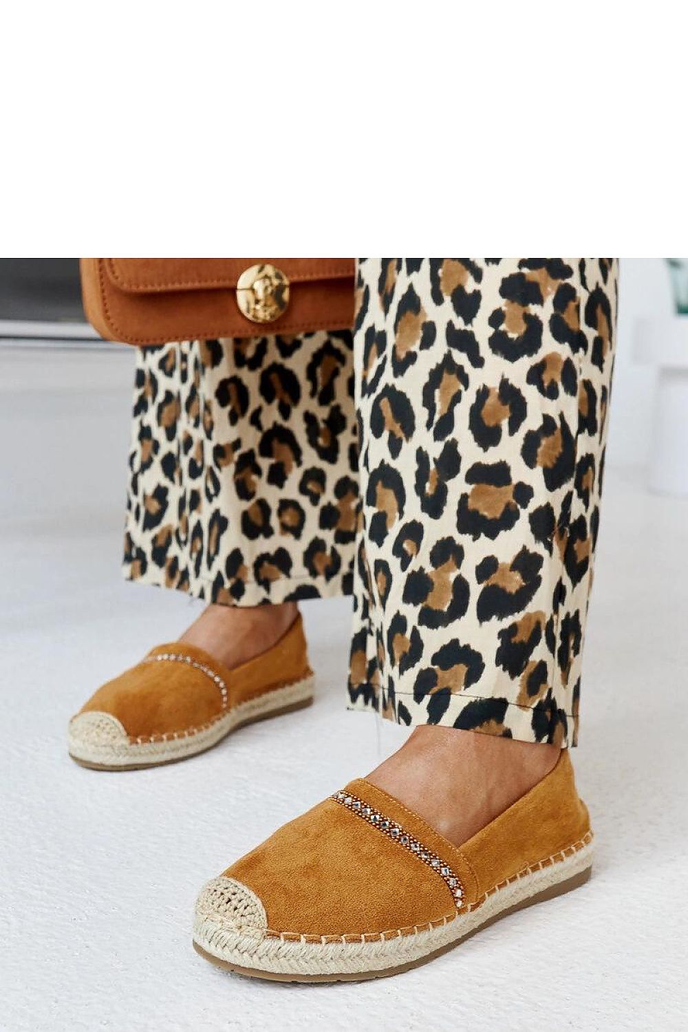   Brązowe espadryle z cyrkoniami Abia - Solea 