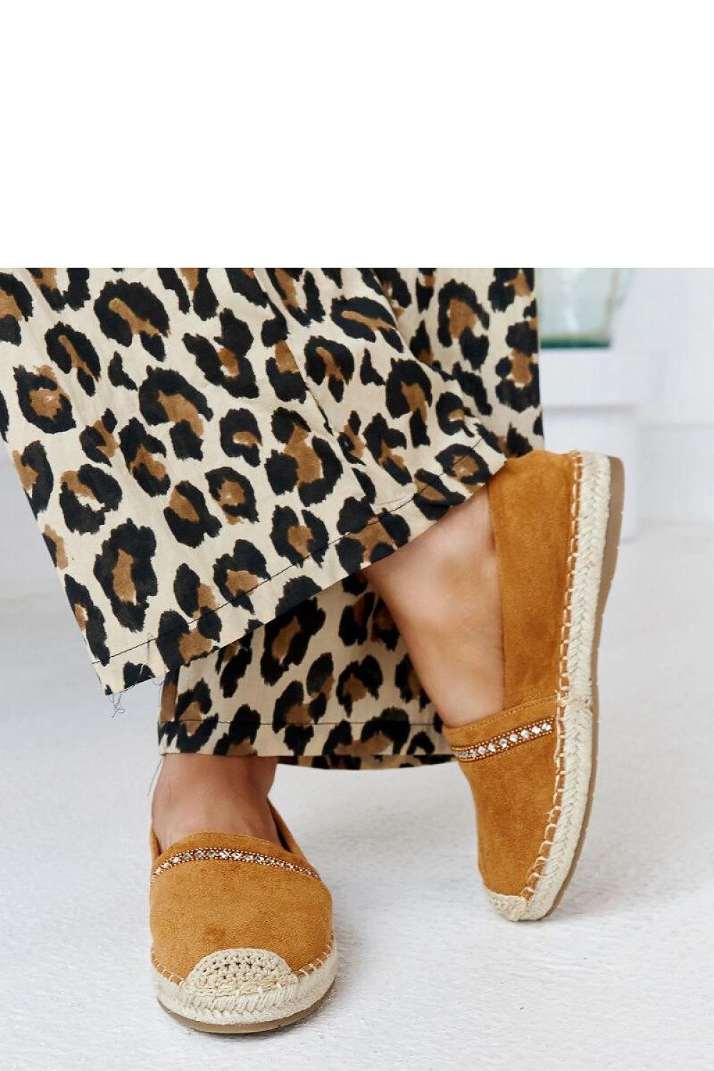   Brązowe espadryle z cyrkoniami Abia - Solea 