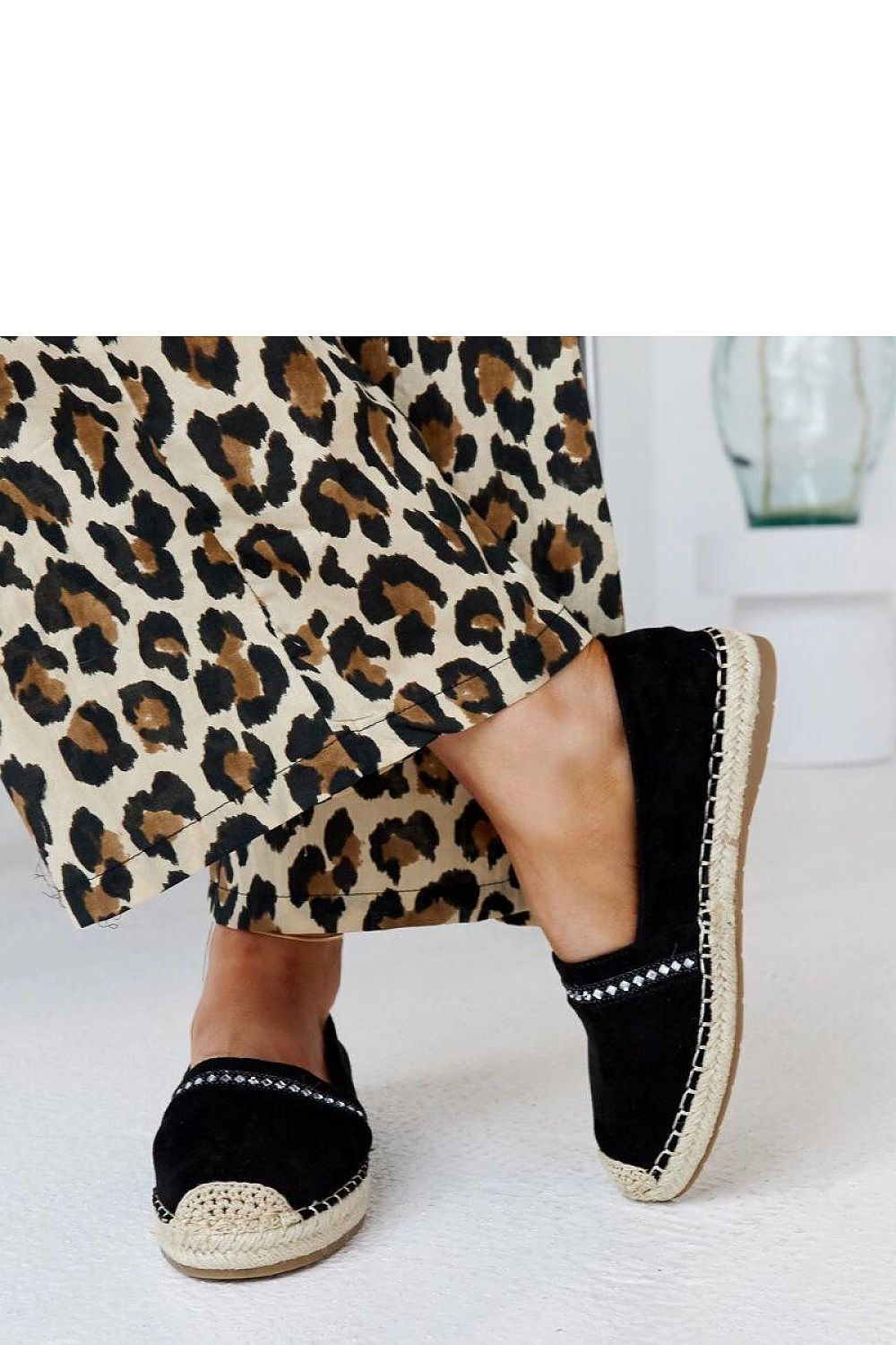   Czarne espadryle z cyrkoniami Abia - Solea 