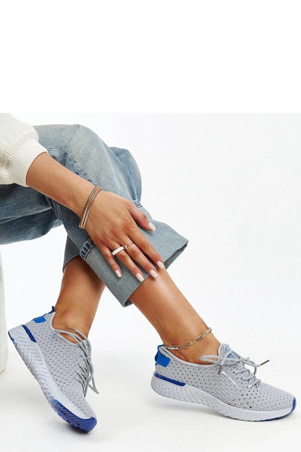   Szare materiałowe sneakersy damskie CROSS JEANS - Solea 