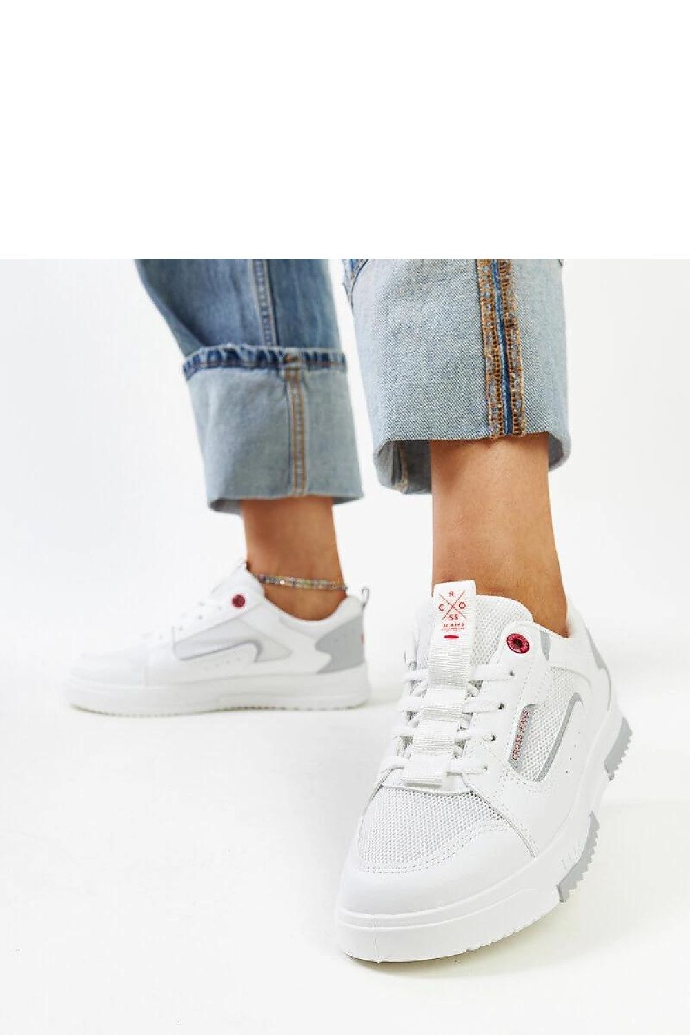   Białe sneakersy damskie CROSS JEANS - Solea 