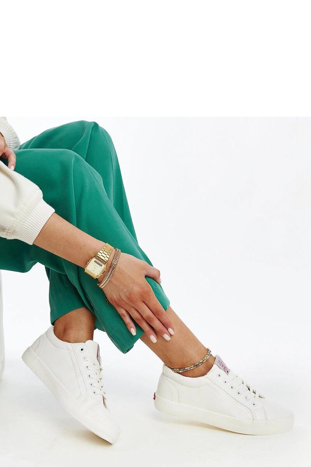   Białe damskie trampki eko skora CROSS JEANS - Solea 