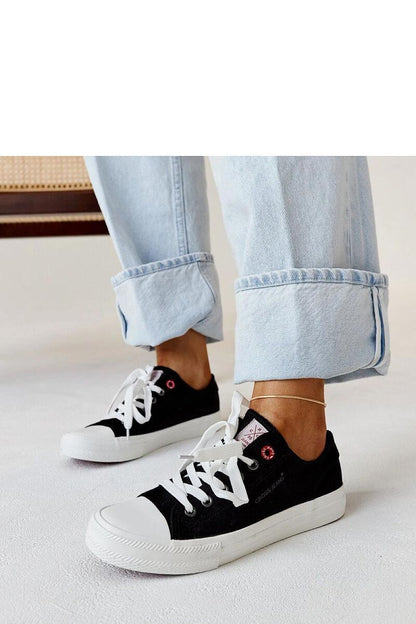   Czarne materiałowe damskie trampki CROSS JEANS - Solea 