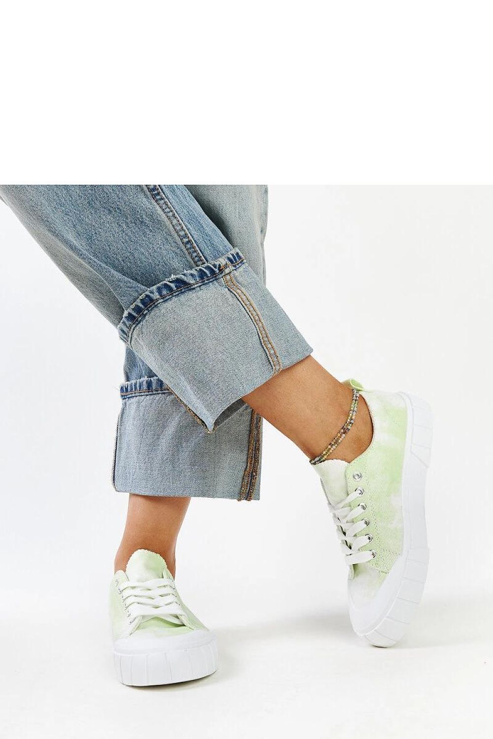   Jasnozielone materiałowe trampki Jerina - Solea 