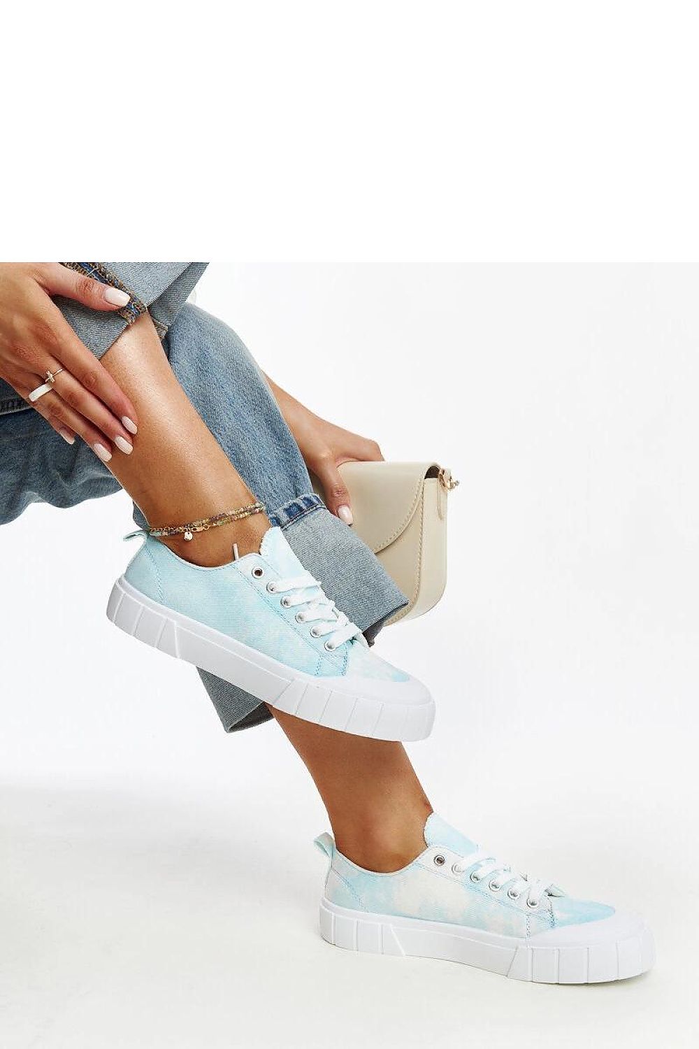   Niebieskie materiałowe trampki Jerina - Solea 