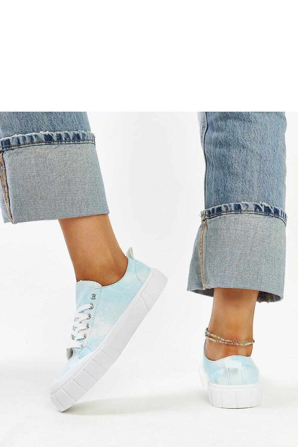   Niebieskie materiałowe trampki Jerina - Solea 