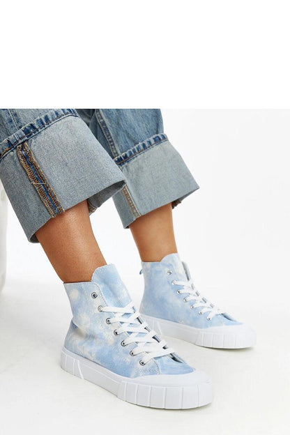   Błękitne wysokie materiałowe trampki Raissa - Solea 