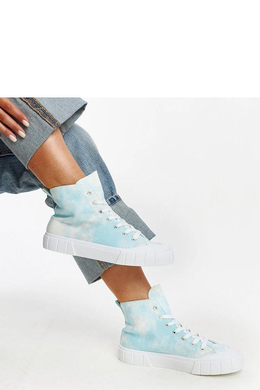   Niebieskie wysokie materiałowe trampki Raissa - Solea 