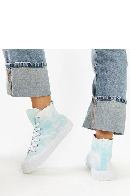   Niebieskie wysokie materiałowe trampki Raissa - Solea 