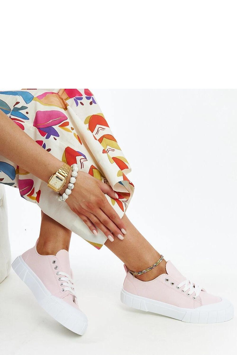   Różowe materiałowe trampki Eduarda - Solea 