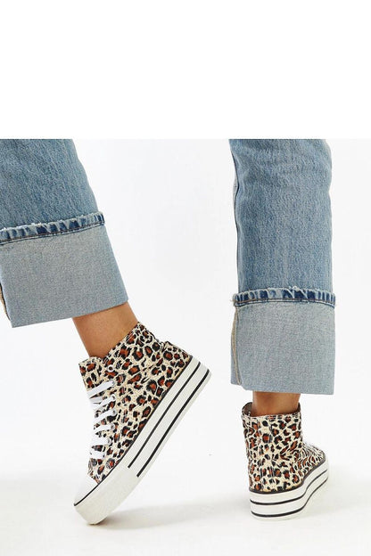   Wysokie trampki w panterkę na grubej podeszwie Bagy - Solea 