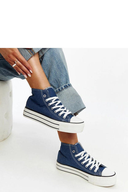   Jeansowe wysokie trampki na grubej podeszwie Bagy - Solea 