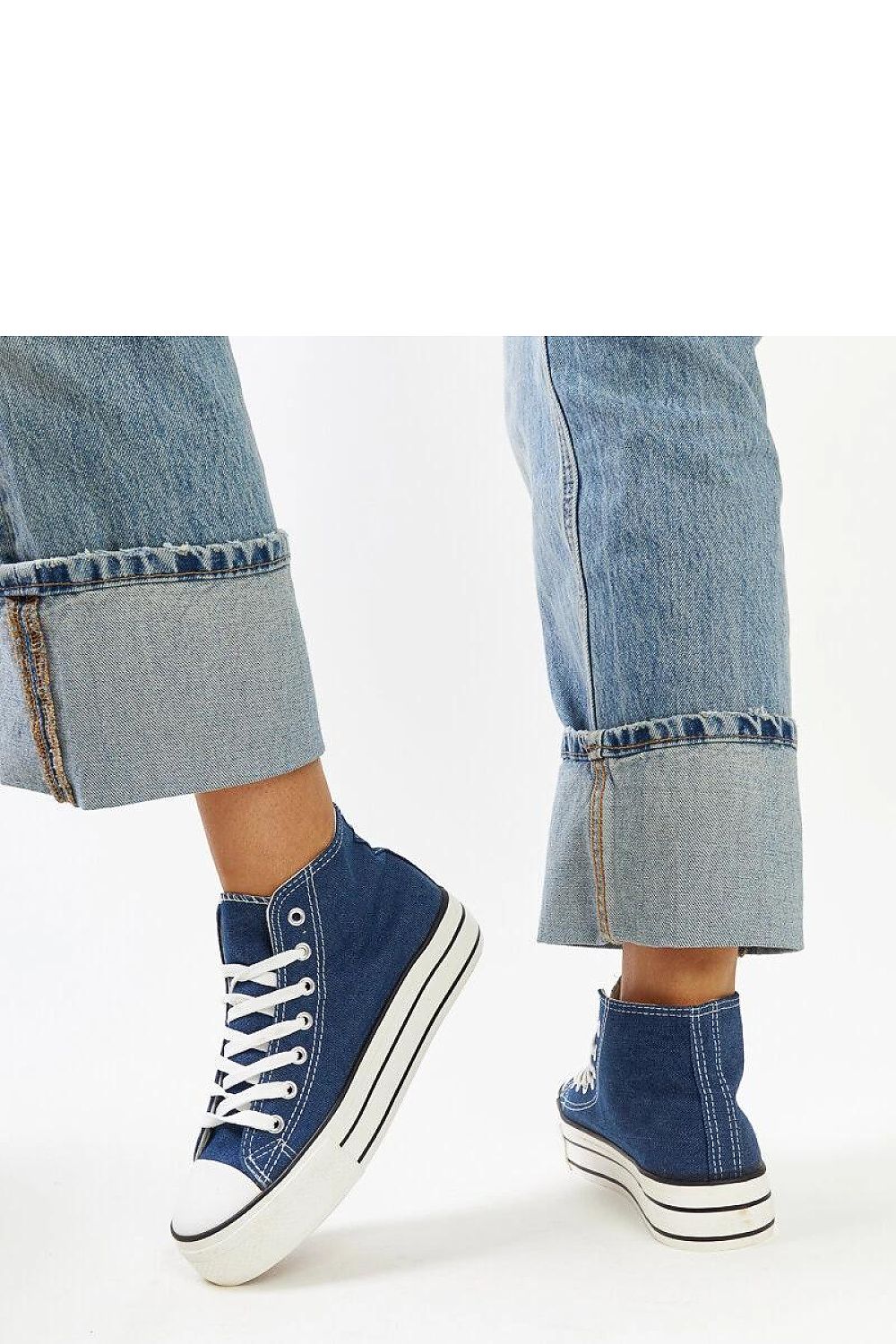   Jeansowe wysokie trampki na grubej podeszwie Bagy - Solea 