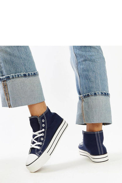   Granatowe wysokie trampki na grubej podeszwie Bagy - Solea 