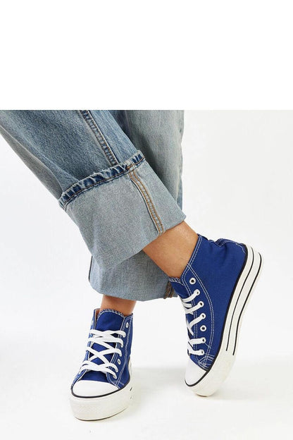   Niebieskie wysokie trampki na grubej podeszwie Bagy - Solea 