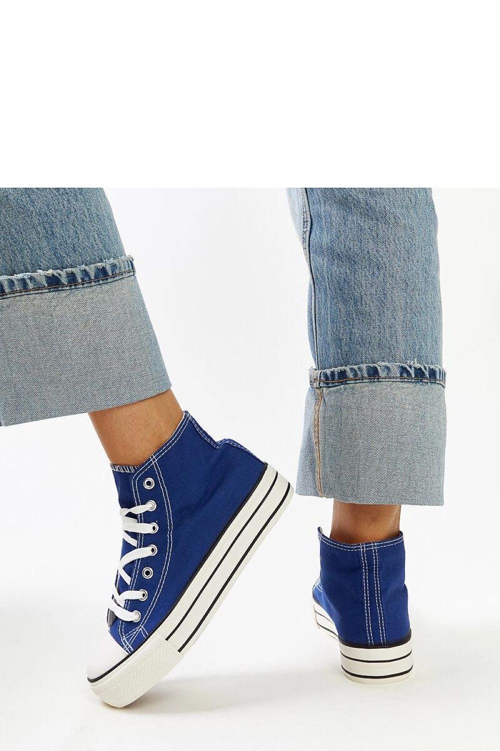   Niebieskie wysokie trampki na grubej podeszwie Bagy - Solea 