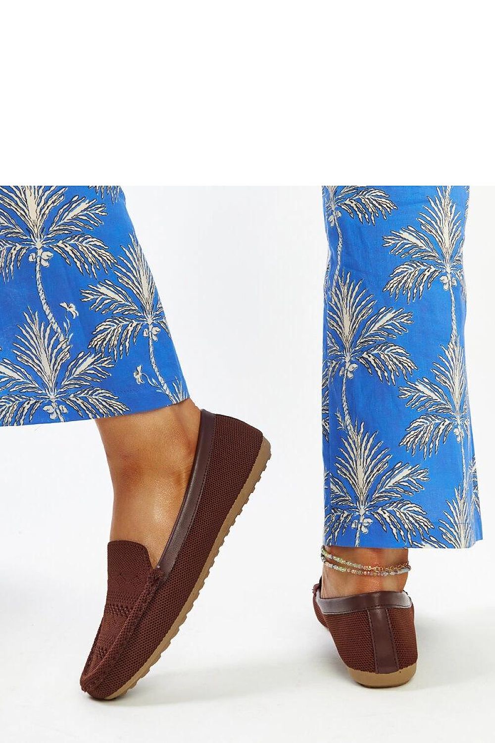   Brązowe materiałowe mokasyny Fiammetta - Solea 