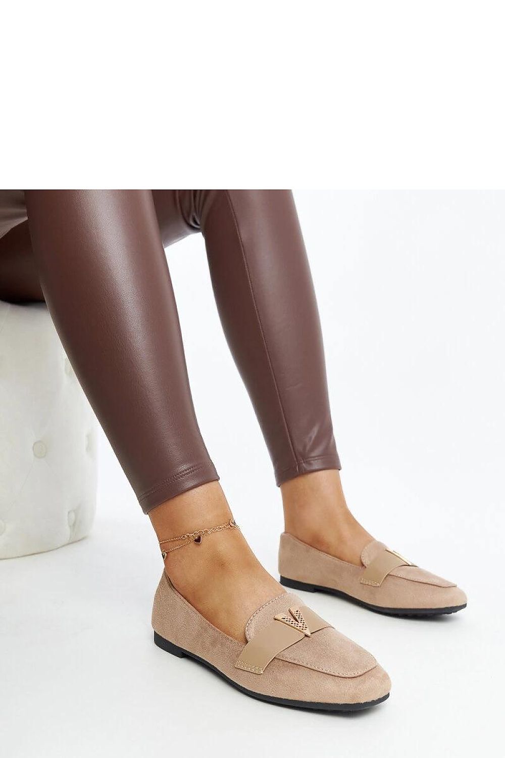   Brązowe mokasyny z ozdobą Namal - Solea 