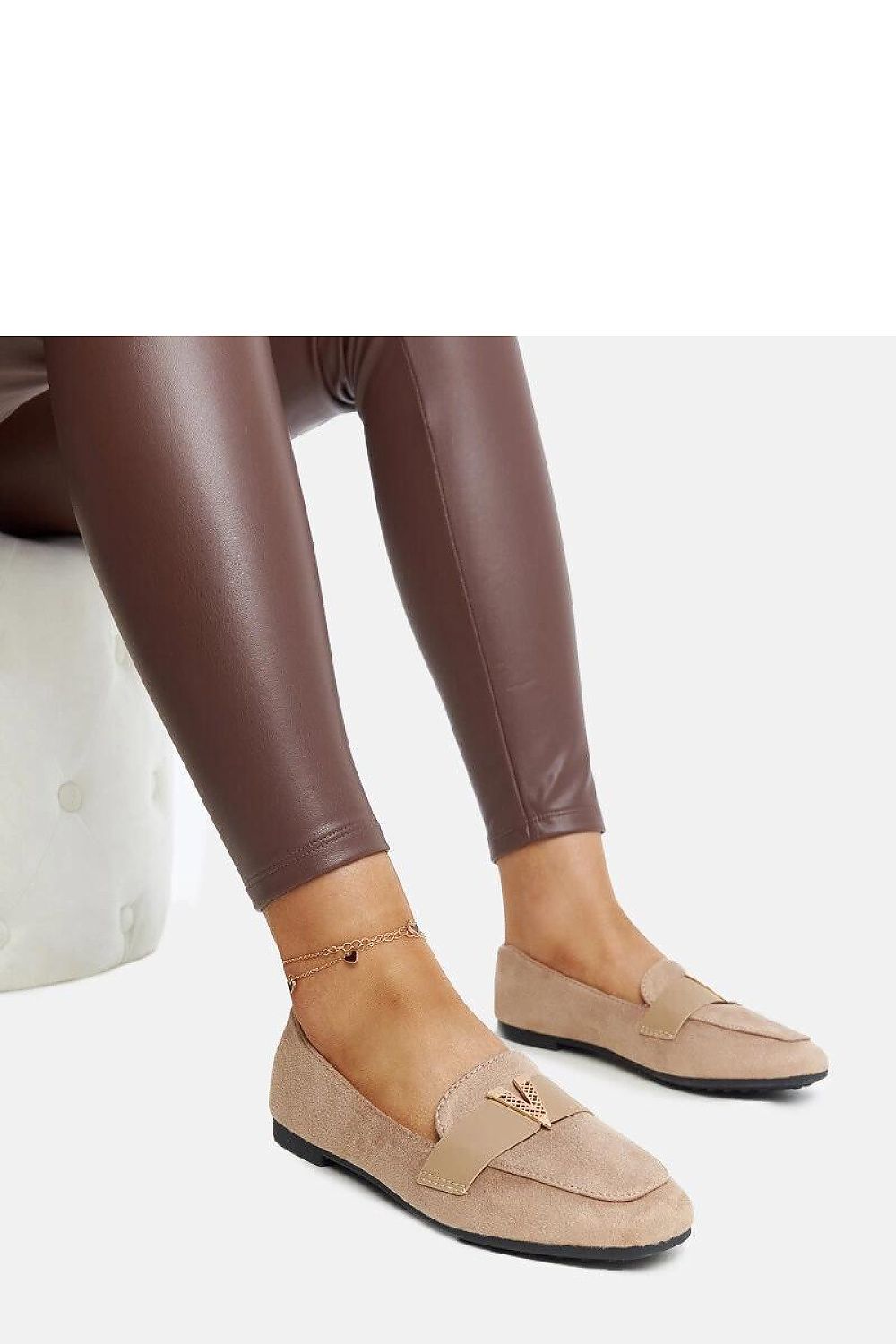   Brązowe mokasyny z ozdobą Namal - Solea 