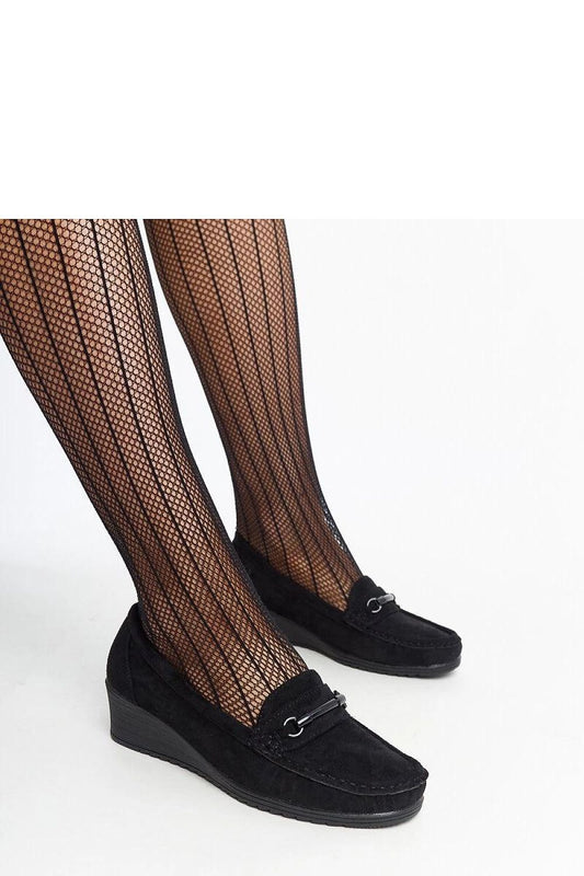  Czarne mokasyny na koturnie Amela - Solea 