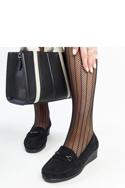   Czarne mokasyny na koturnie Amela - Solea 