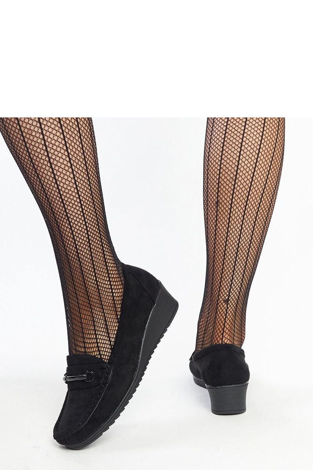   Czarne mokasyny na koturnie Amela - Solea 