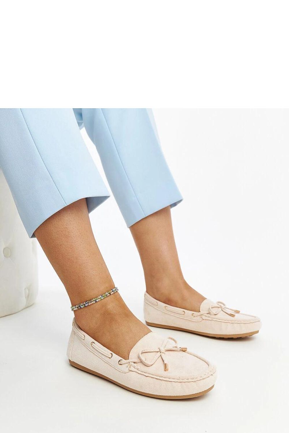   Jasnobeżowe zamszowe mokasyny Aneesa - Solea 