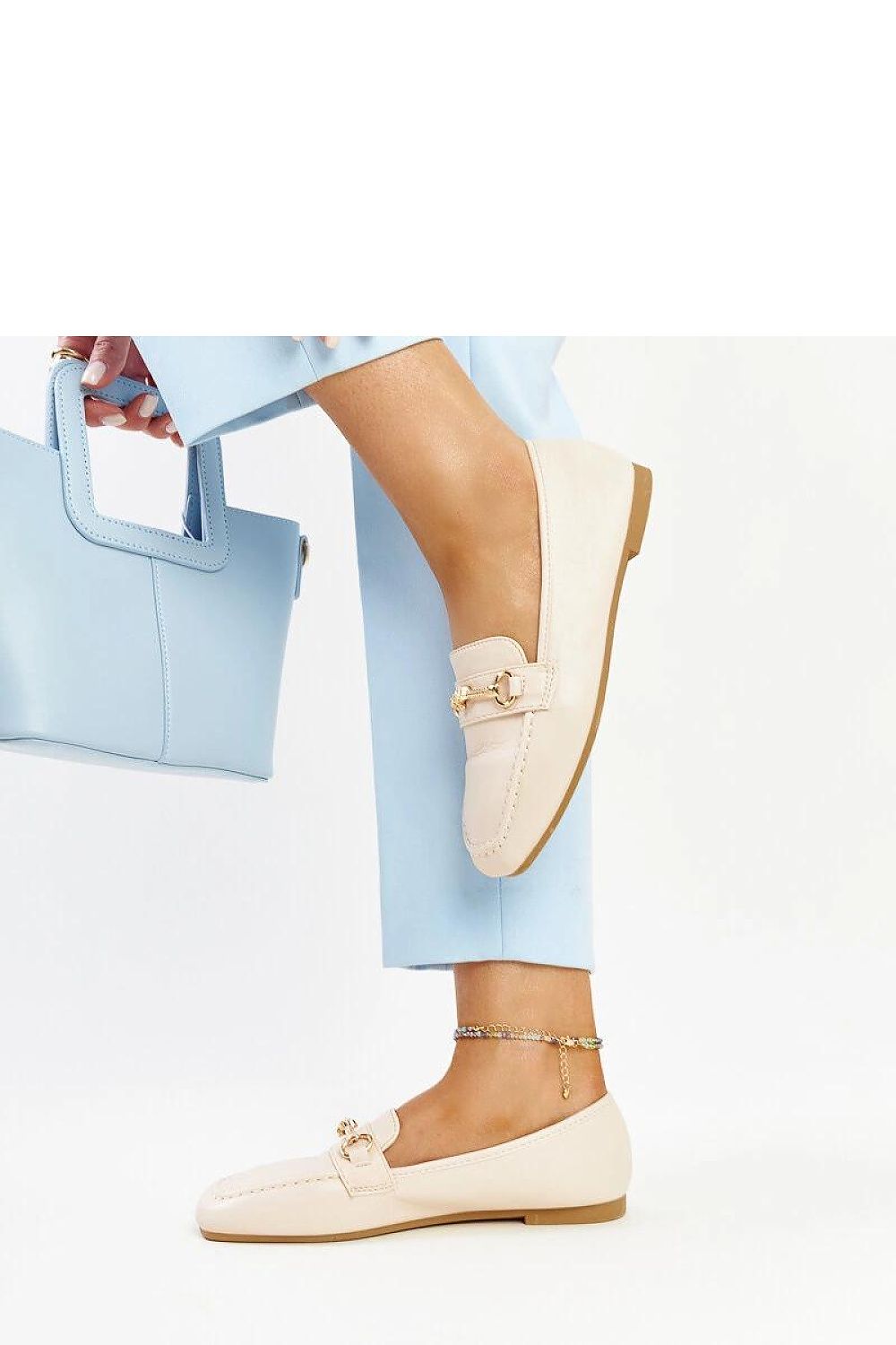   Jasnobeżowe ozdobne mokasyny Docherty - Solea 