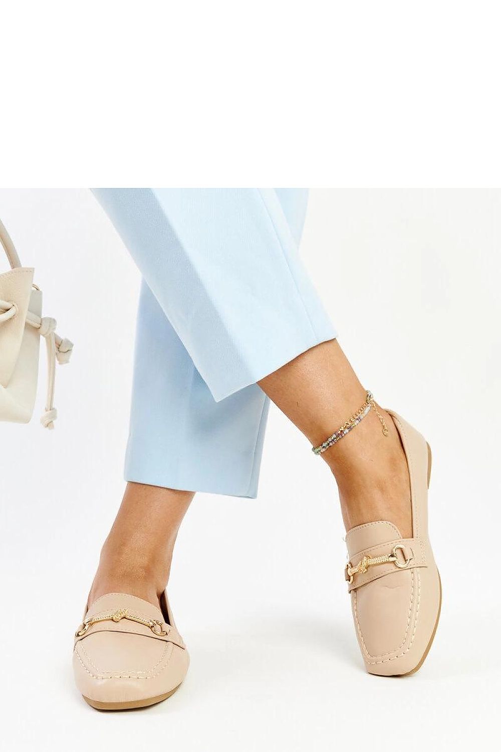   Beżowe ozdobne mokasyny Docherty - Solea 