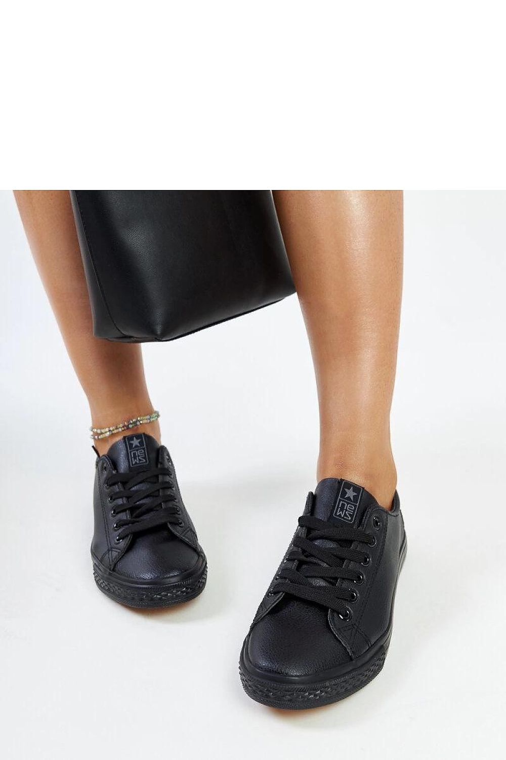   Czarne trampki z eko-skóry Luz - Solea 