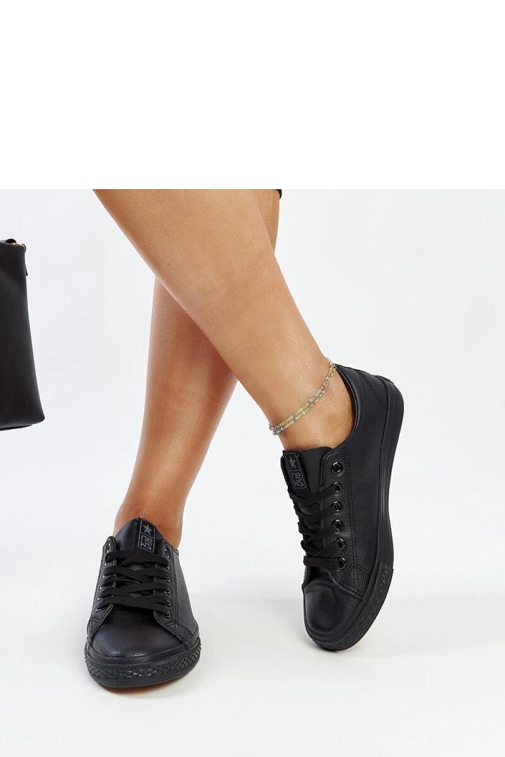   Czarne trampki z eko-skóry Luz - Solea 