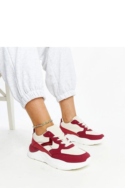   Beżowo-czerwone sneakersy na platformie Nereida - Solea 