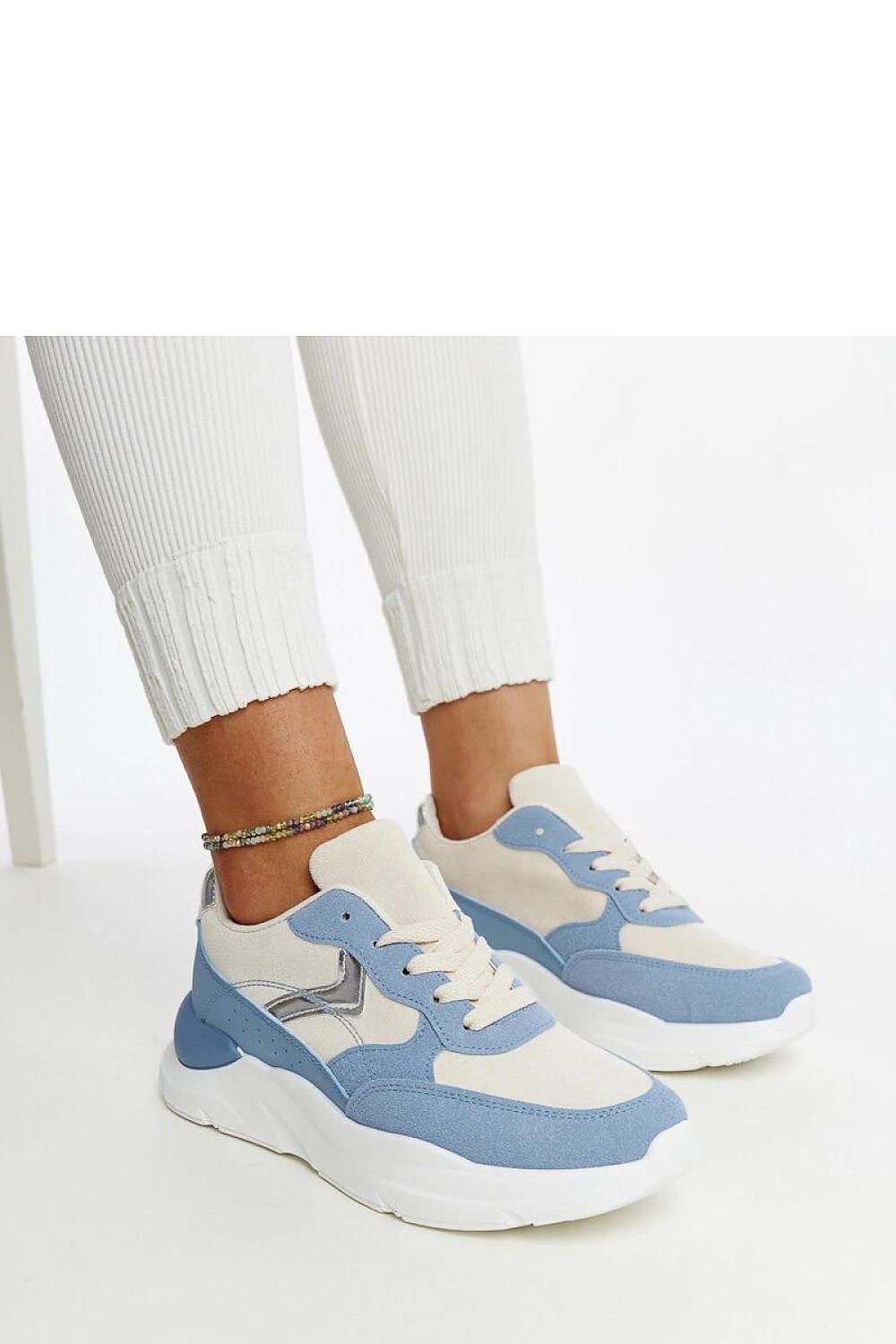   Beżowo-niebieskie sneakersy na platformie Nereida - Solea 
