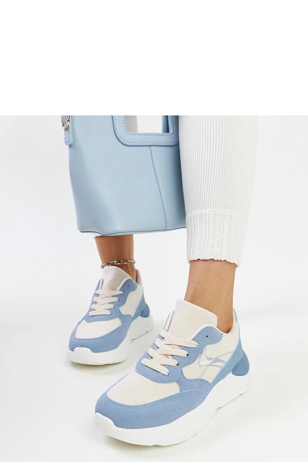   Beżowo-niebieskie sneakersy na platformie Nereida - Solea 