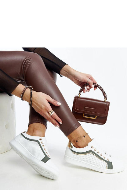   Biało-zielone sneakersy na platformie Amala - Solea 