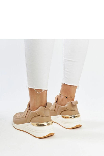   Brązowe sneakersy na koturnie z cyrkoniami Ashleey - Solea 