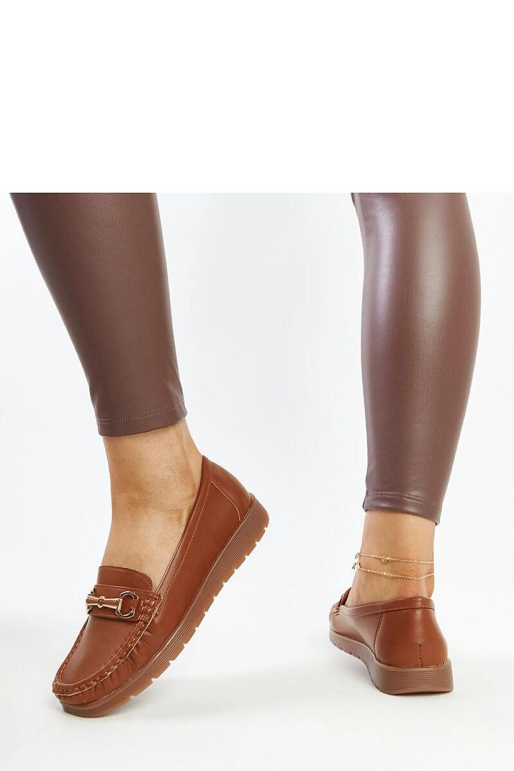   Brązowe mokasyny z klamerką Anisah - Solea 